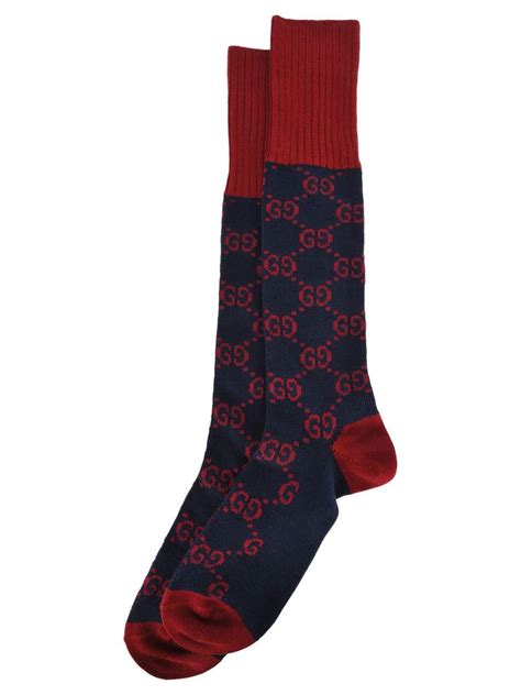 blue and red gucci socks|Gucci socks blue and red.